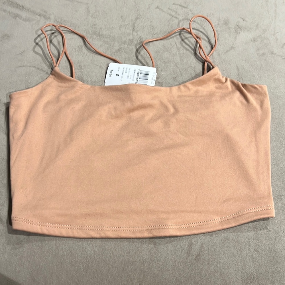 Windsor Store, cropped top, tan